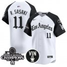 Roki Sasaki Jersey #11 Dodgers 2025 LA Gothic Style Vapor Premier Limited Stitch