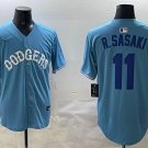 Los Angeles Dodgers Roki Sasaki Light Blue Royal Throwback Jersey