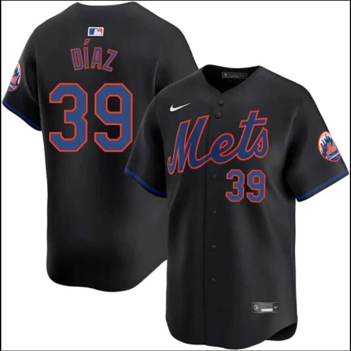 New York Mets #39 Edwin Diaz Jersey Stitched Black