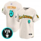 Freddie Freeman Jersey #5 Los Angeles Dodgers Graffiti Street Style Cream