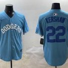 Los Angeles Dodgers Clayton Kershaw Light Blue Royal Throwback Jersey