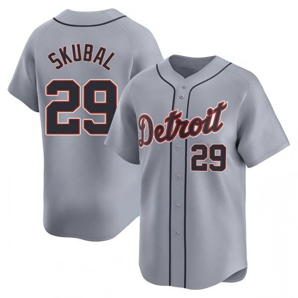 DET #29 Tarik Skubal Nike Grey Road Limited Player Jersey