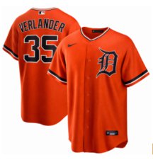DET #35 Justin Verlander Orange Alternate Stitched Player Jersey
