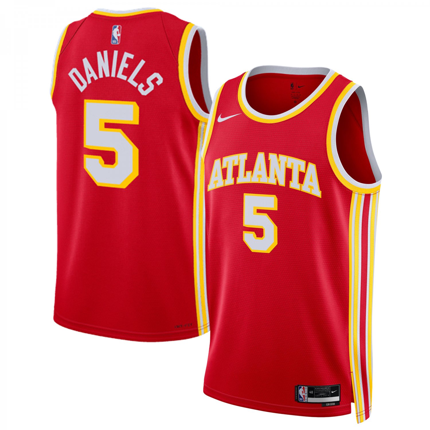 Atlanta Hawks #5 Dyson Daniels Icon Edition Jersey Red