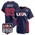 Men's Aaron Judge #99 USA World Baseball Jersey Classic 250 USA Patch Navy