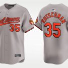 Mens Womens Youth Orioles #35 Adley Rutschman Cool Base Away Jersey Grey