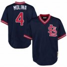 STL Yadier Molina Navy Throwback Mesh Pullover Jersey