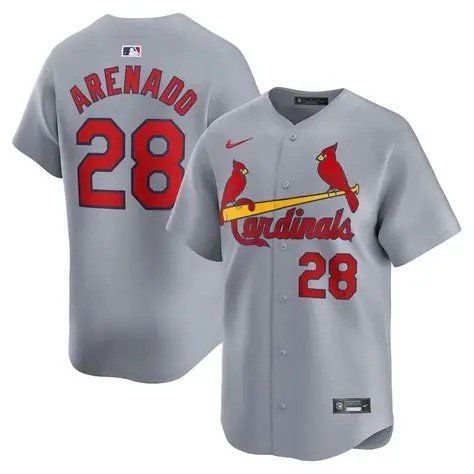 STL #28 Nolan Arenado Number Grey Stitched Cool Base Jersey