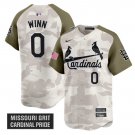 Masyn Winn Jersey #0 St. Louis Cardinals 2025 Armed Forces Day Vapor Stitched