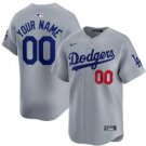 Los Angeles Dodgers Away Limited Custom #00 Jersey Gray