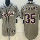 Men's Detroit Tigers #35 Justin Verlander Grey Cool Base Jersey