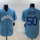 Los Angeles Dodgers Mookie Betts Light Blue Royal Throwback Jersey