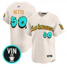 Mookie Betts Jersey #50 Los Angeles Dodgers Graffiti Street Style Stitched Cream