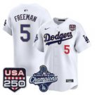 Freddie Freeman Jersey #5 Dodgers 2025 World Series Champions 250 USA White