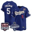 Freddie Freeman Jersey #5 Dodgers 2025 World Series Champions 250 USA Royal