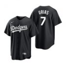 LAD Julio Urias Black White Replica Jersey