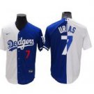 LAD #7 Julio Urias Royal White Split Jersey