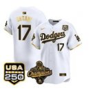 Shohei Ohtani Jersey #17 Dodgers 2025 World Champions 250 America White Gold