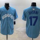 Los Angeles Dodgers Shohei Ohtani Light Blue Royal Throwback Jersey