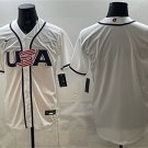 Men's USA Baseball Blank White 2026 World Baseball Classic Home Stadium Stitched Jersey