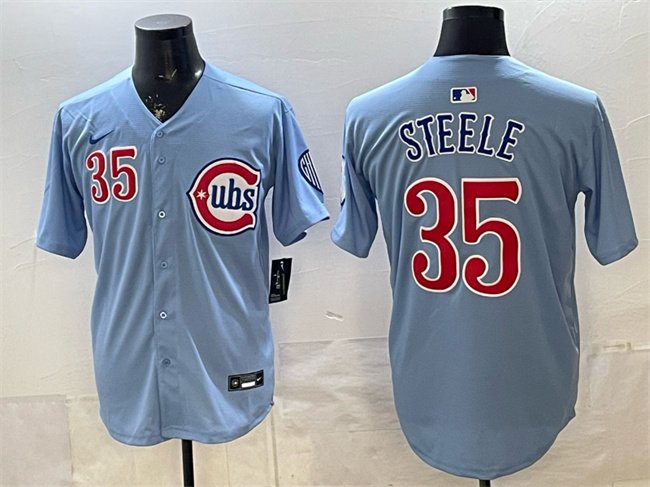 Men's Chicago Cubs #35 Justin Steele Blue 2025 2nd Alternate Limited Jersey