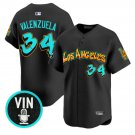 Fernando Valenzuela Jersey #34 Los Angeles Dodgers Graffiti Street Style Black