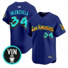 Fernando Valenzuela Jersey #34 Los Angeles Dodgers Graffiti Street Style Royal