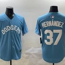 Los Angeles Dodgers Teoscar Hernandez Light Blue Throwback Jersey