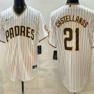 Men's San Diego Padres #21 Nick Castellanos White Cool Base Jersey