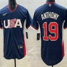 Men's USA #19 Roman Anthony Navy 2026 World Baseball Classic Cool Base Jersey