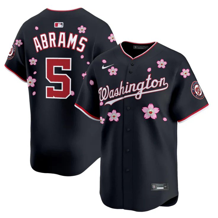 CJ Abrams Jersey #5 Washington Nationals Cherry Blossom Vapor Jersey