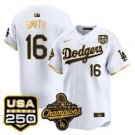 Will Smith Jersey #16 Dodgers 2025 World Series Champions 250 USA White Gold
