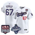 Vin Scully Jersey #67 Dodgers 2025 World Series Champions 250 USA White