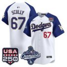 Vin Scully Jersey #67 Dodgers 2025 World Series Champions 250 USA White Alter