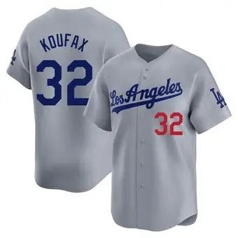 Dodgers #32 Sandy Koufax Gray Stitched Baseball Jersey