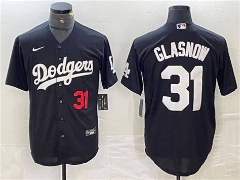 Los Angeles Dodgers #31 Tyler Glasnow Baseball Jersey Black