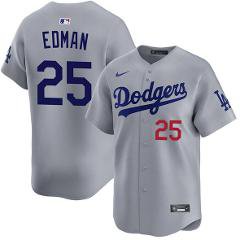 Dodgers #25 Tommy Edman Gray Stitched Baseball Jersey
