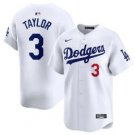 Dodgers #3 Chris Taylor White Cool Player Jersey