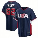 Men's USA Baseball #62 Logan Webb Navy 2026 World Baseball Classic Home Jersey