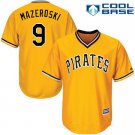 Men's Pittsburgh Pirates #9 Bill Mazeroski Yellow Pullover Stitched Jersey