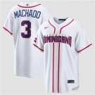 Dominican Republic Baseball #3 Manny Machado White 2026 World Baseball Classic Home Jersey