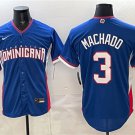 Men's Dominican Republic Baseball #3 Manny Machado Royal 2026 World Baseball Jersey