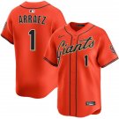 Mens San Francisco Giants #1 Luis Arraez Nike Orange Alternate Limited Jersey