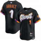 Mens San Francisco Giants #1 Luis Arraez Anthracite 2025 City Connect 2.0 Limited Jersey