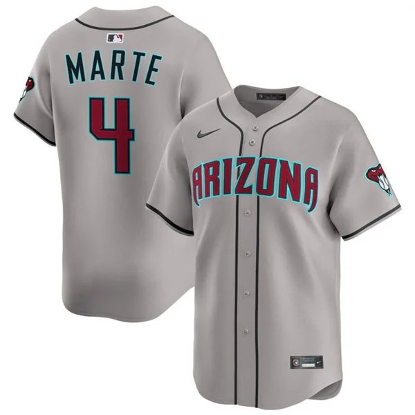 Arizona Diamondbacks #4 Ketel Marte Nike Gray Road Limited Jersey