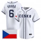 Men's Czech Republic Baseball #6 Terrin Vavra Nike White 2026 World Jersey