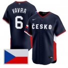 Men's Czech Republic Baseball #6 Terrin Vavra Nike Navy 2026 World Jersey