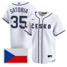 Men's Czech Republic Baseball #35 Ondej Satoria White 2026 World Jersey