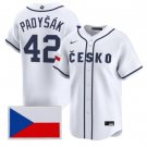 Men's Czech Republic Baseball #42 Daniel Padyk White 2026 World Jersey