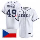 Men's Czech Republic Baseball #49 Martin Muk White 2026 World Jersey
